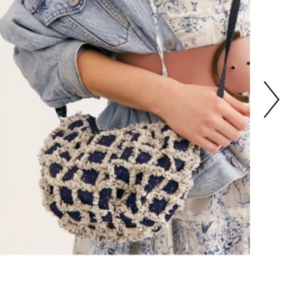 Free People "Crossbody bag in Navy and Cream" NWT - Picture 5 of 7